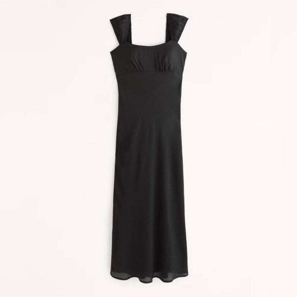Abercrombie Black Slip Midi Dress